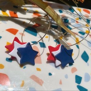 4th of July Hoop Earrings